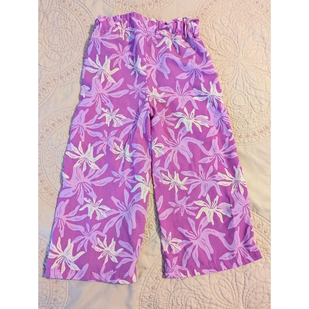 Purple floral‎ pants Little mermaid 3T